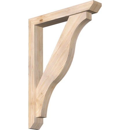 Ekena Millwork Funston Slat Smooth Bracket w/ Offset Brace, Douglas Fir, 5 1/2"W x 36"D x 48"H BKT0604X36X48FST06SDF
